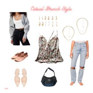 Guess small cream and floral silky camisole top